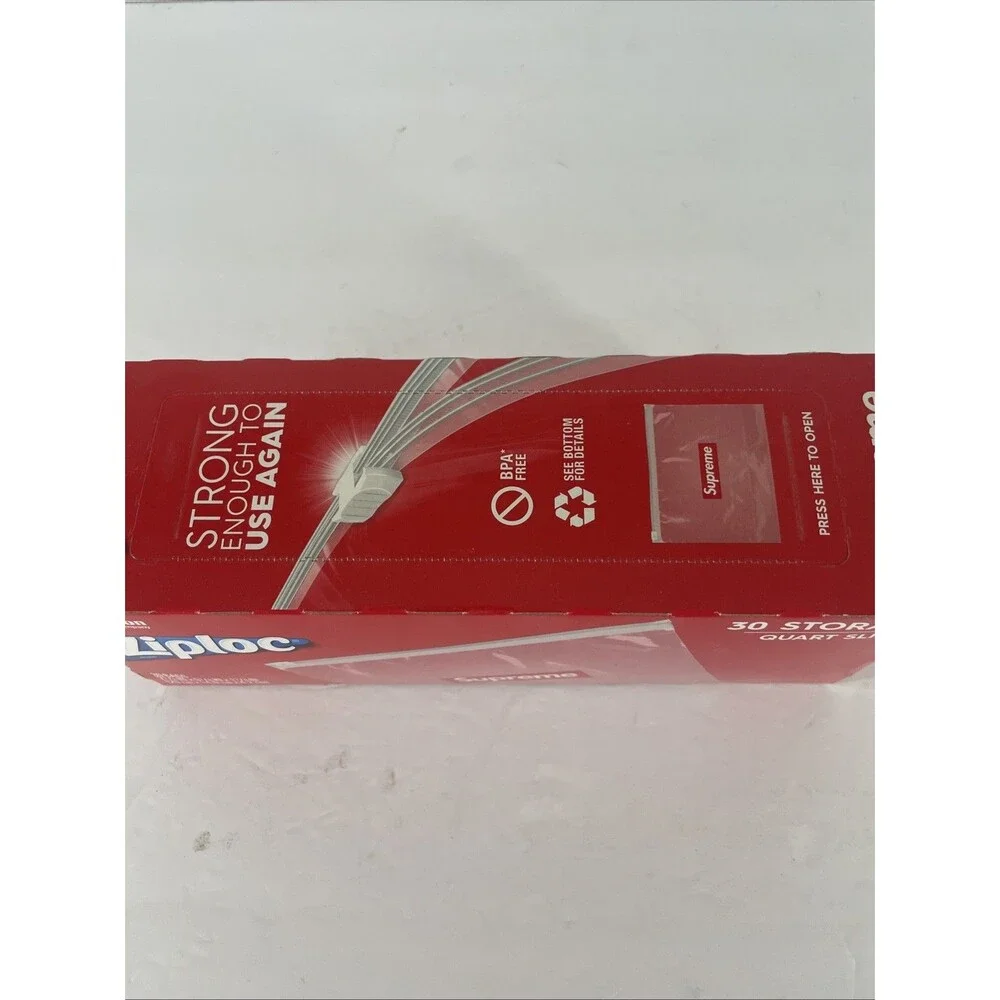 Supreme Ziploc Bags Count of 30 Bags Quart Slider - Spring/Summer 2020 - New
